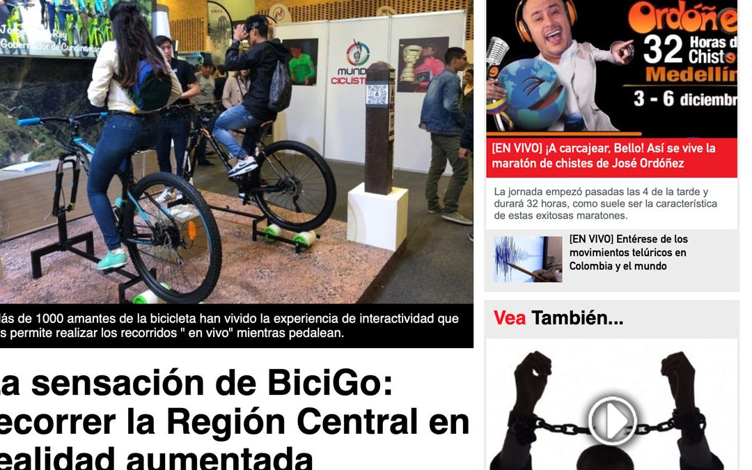 Diariodelcauca.com.co – 01/12/2018 – La sensación de BiciGo: recorrer la Región Central en realidad aumentada