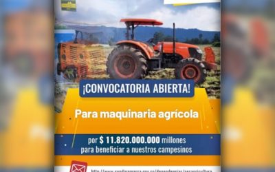 CONVOCATORIA PARA ADQUISICIÓN DE MAQUINARIA CON RECURSOS POR CERCA DE $12.000 MILLONES