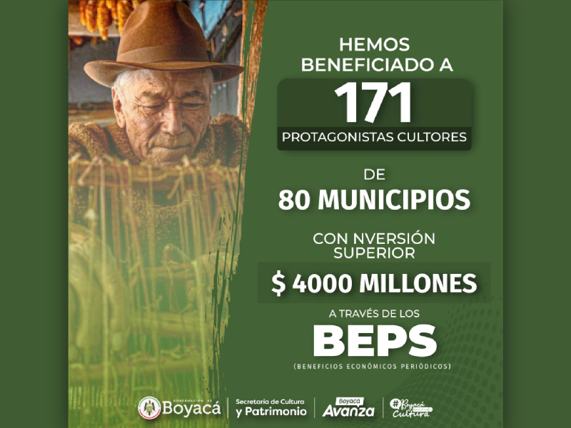 En Boyacá 171 protagonistas culturales avanzan con el Sistema de Beneficios Económicos Periódicos