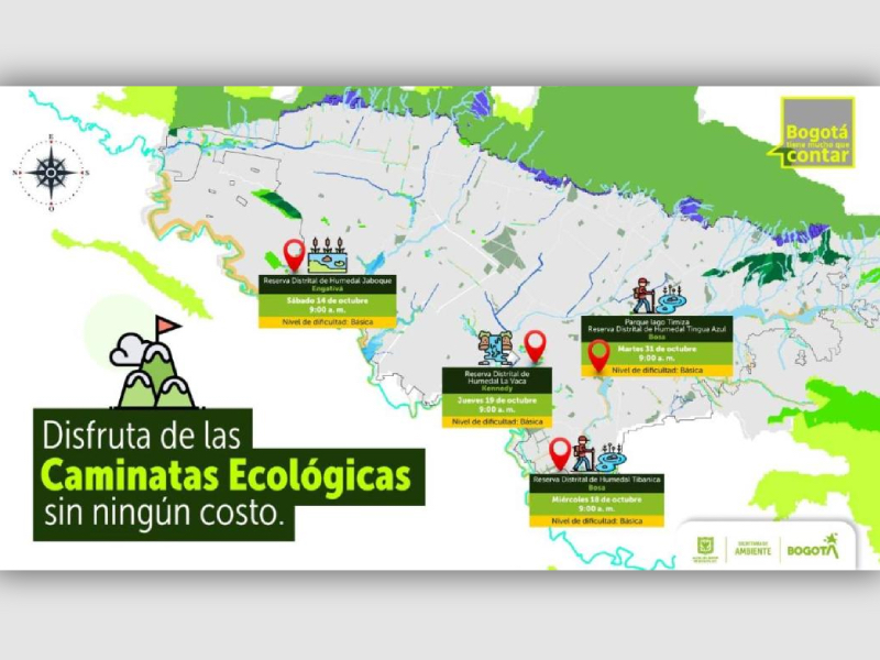 ¡Arma plan! Inscríbete en las caminatas ecológicas de octubre en Bogotá
